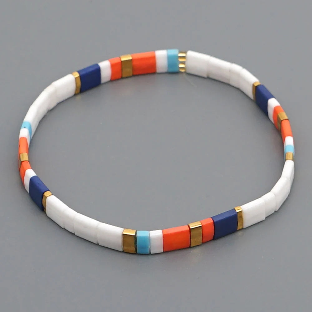 Go2boho 2020 New Fashion Enamel Tile Rainbow Colorful Customizable New Designer Charms Bracelet  for Diy Gift With Cheap Price