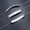 Minimalist Blank Stainless Steel Silvery Bracelet for Woman Men Custom Engraving Jewelry Making Accessories Wholesale