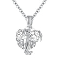 Isunni Jewelry Popular Heart Shape Engraving 925 Sterling Silver Plated Cage Pendants for Women