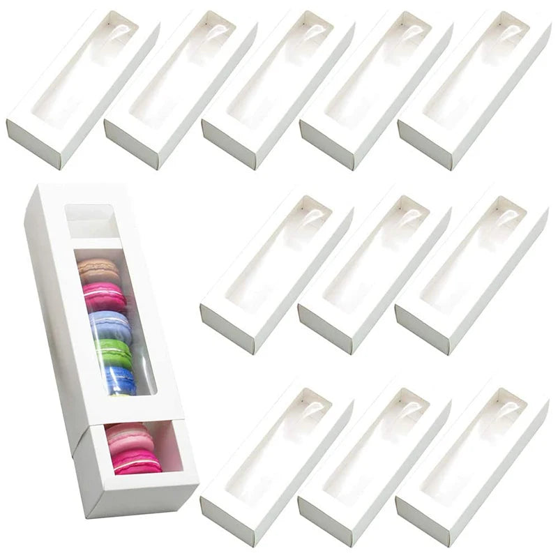 Best Selling White Kraft Paper Donuts Boxes for Packaging Candies With Transparent Window