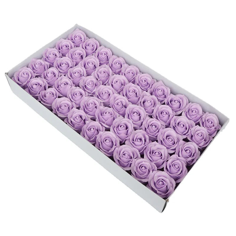 Artificial Natural Soft Rose Flowers Wedding Decoration Bouquet Gifts Light Purple Cold Beauty Soap Flower Rose