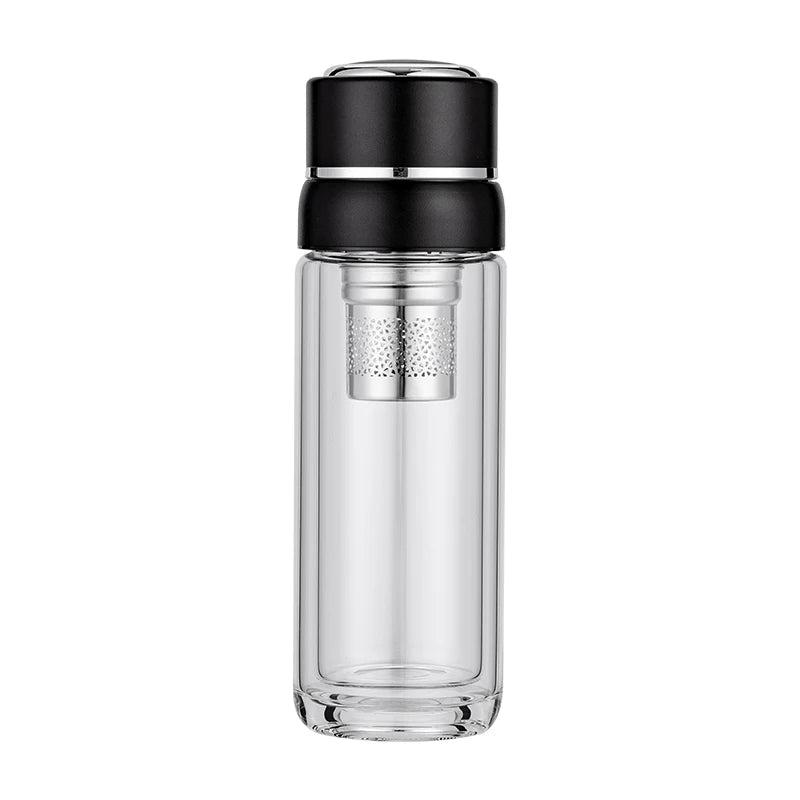 2024 High Quality Custom Capacity Premium Transparent Glass Water Bottle with Strae 350ml