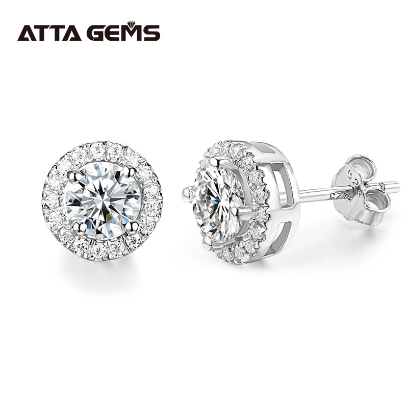 Fine Jewelry Custom Luxury Design  D Color VVS 0.5ct  Moissanite Studs Earrings Engagement Wedding for Her