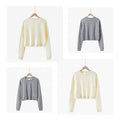 New Design Custom Crop Sweaters Plain Ladies Cropped Pullover Shirts Hoodies Crop Top Crewneck Sweatshirts for Women