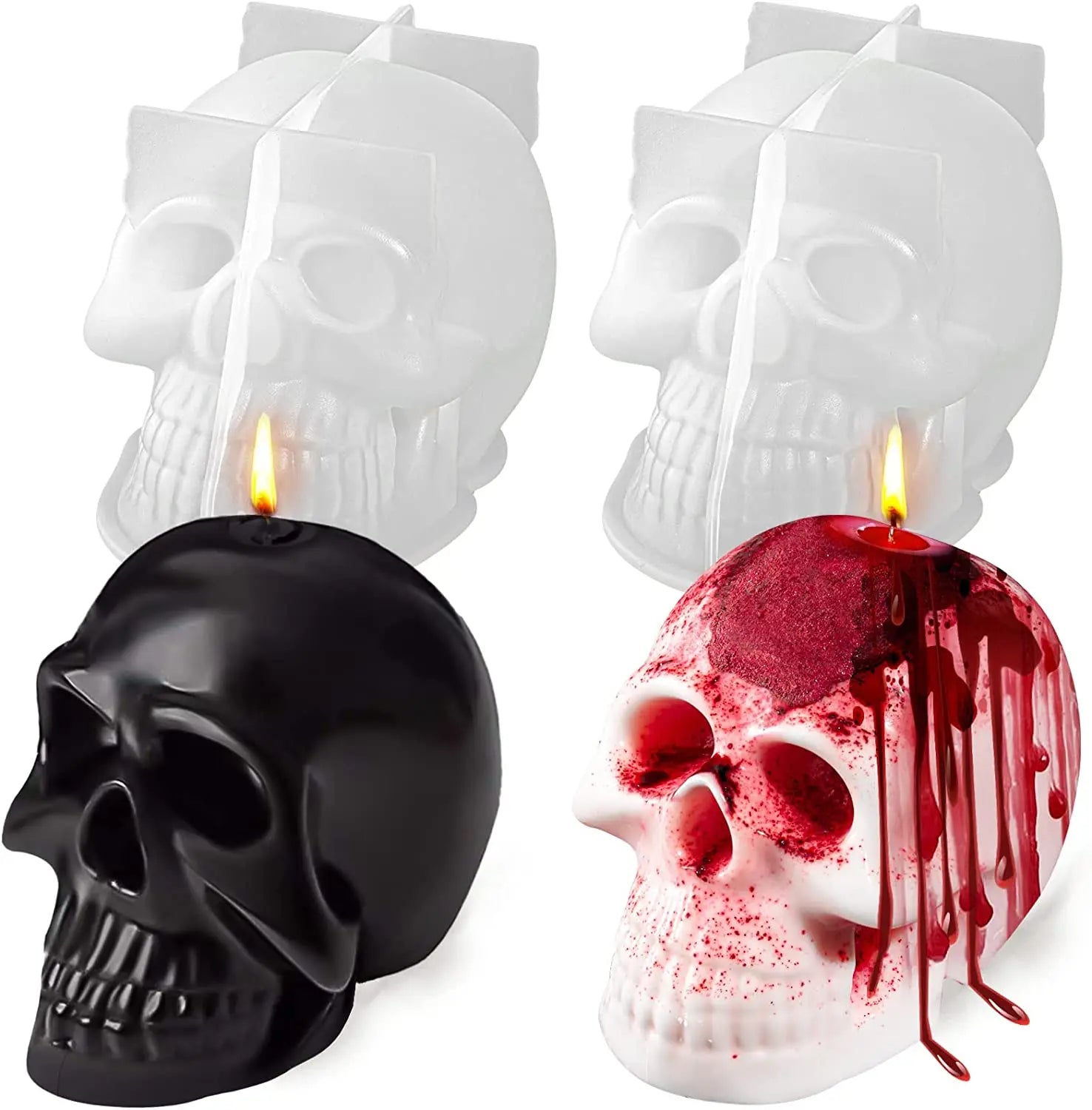 3D Skull Shape Silicone Mold for Cake DIY Craft Resin Mold for Chocolate Handmade Candle Making for Personalized Custom