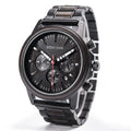 For Premium Men's Antique Luxury Wrist Watch Waterproof Glass Dial 38mm Ebony Wood Stainless Steel Case 1pcs Engraved