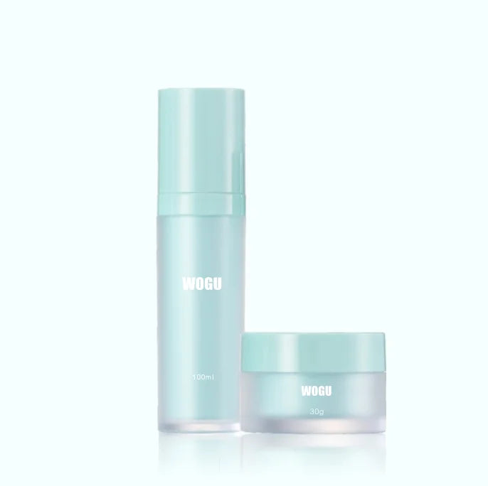 Wholesale pink Blue Serum Lotion Pump Bottles Jars 30g 50g 30ml 50ml 100ml 120ml AS Plastic Skincare Cosmetic Packaging