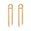 2022 New Arrival Long Geometric Metal Chain Earrings Creative Twisted Golden Copper Chain Tassel Earrings for Women Girls