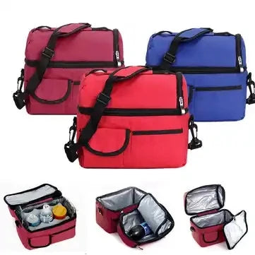 Custom Logo Insulated Cooler Tote Bag with Zipper 20L Capacity Shoulder Delivery Insulated Lunch Bag