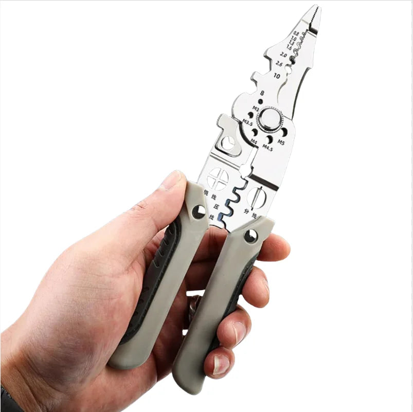 Professional 21 in 1 Electrical Wire Stripper Crimper Adjustable Steel Cable Cutting Tool with Pliers for Connectors Application