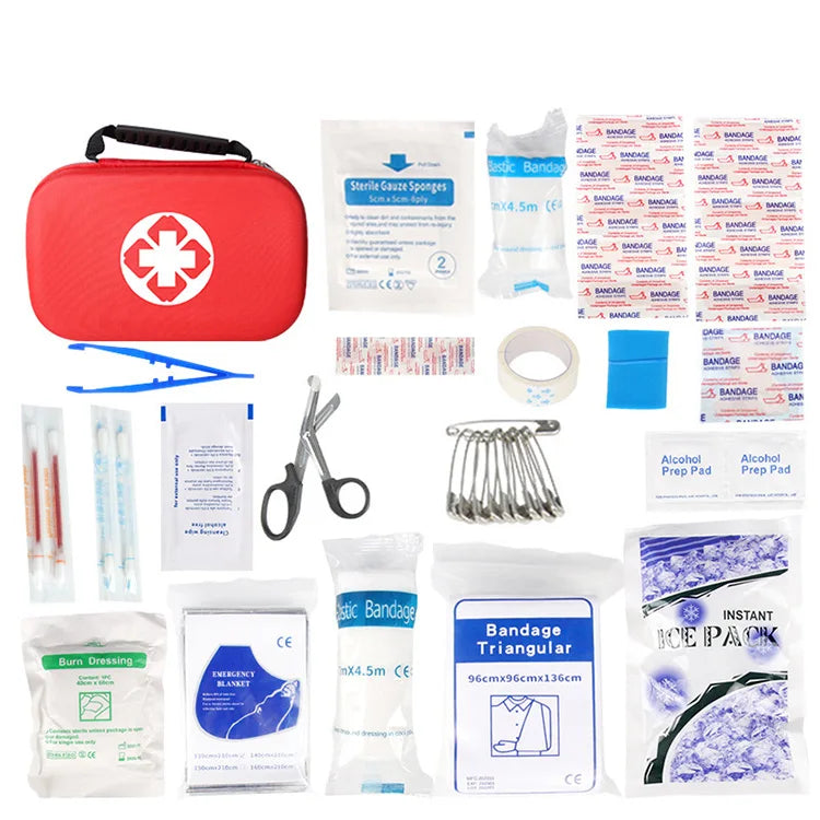 Portable Emergency Care Survival First Aid Kit Waterproof EVA Case for Home School Office Outdoor Sports-Travel Kit