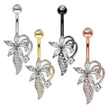 Stainless Steel Crystal Belly Button Piercing Set 14G Heart Flower Pack CZ Navel Ring Set Cute Belly Bar Bulk 20pcs Unisex
