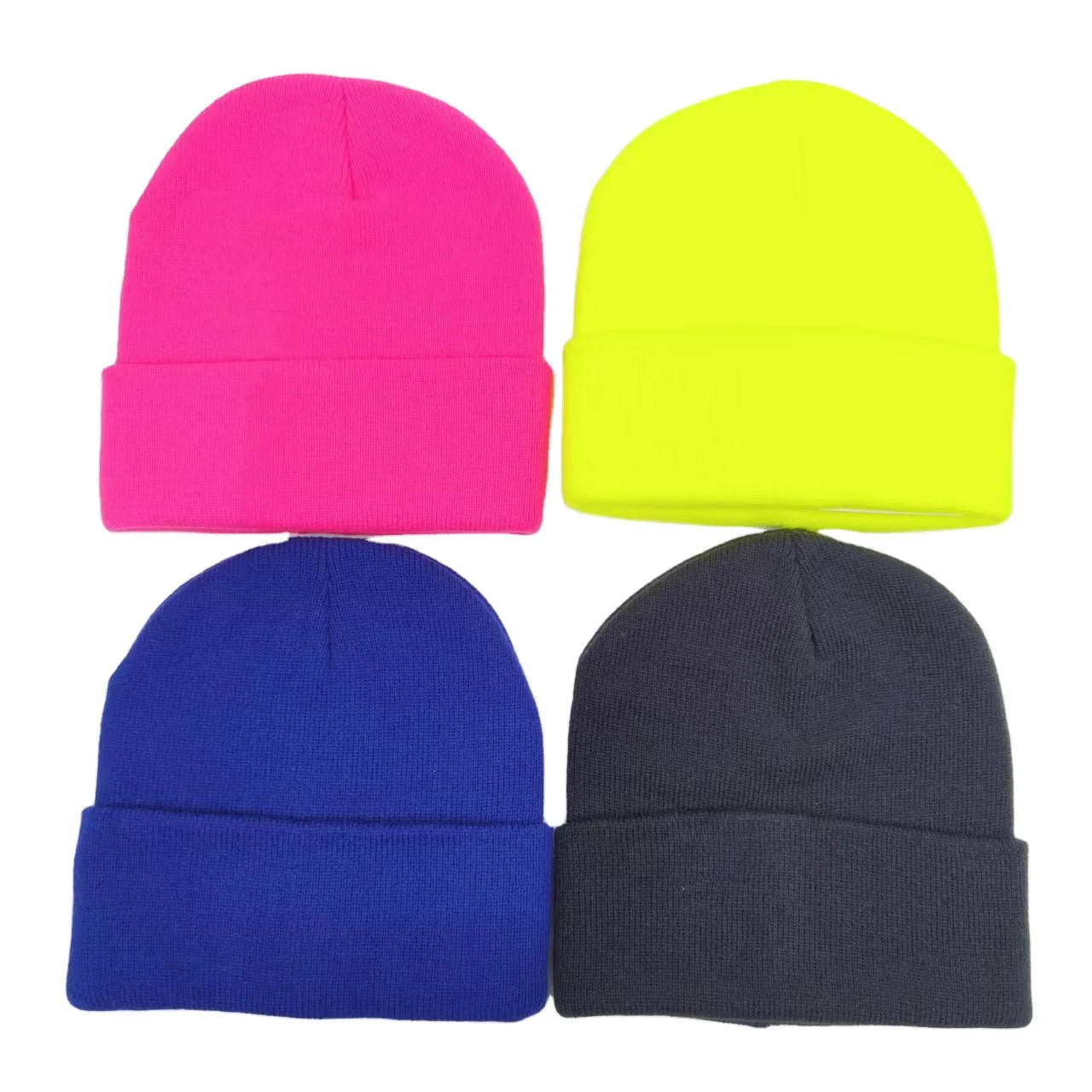 Factory Wholesale Winter Hat Classic Basic Beanie 100% Acrylic Knitted Hat Warm Blank Winter Hat