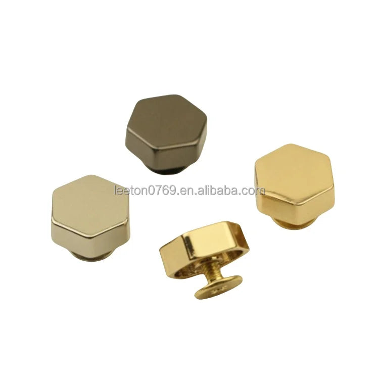 Stock Supply Bag Hardware Accessories Flat Hexagon Decorative Bag Bottom Stud