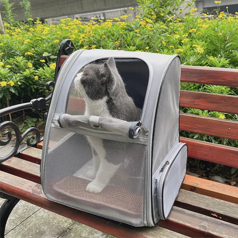 Luxury Pet Carrier Backpack for Small Cats Dogs Solid Oxford Portable Two-Sided Entry Safety for Travel Hiking Outdoor Use