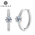 Wholesale Hypoallergenic 925 Sterling Silver 5MM Moissanite Classic Four Claws Hoop Earrings for Women Daily Jewelry MegaBDM