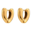 Waterproof 18K Gold Plated Stainless Steel Earrings Hollow Geometric Heart Chunky Earrings Metal High Quality Women Jewelry