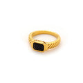 Finger Rings Waterproof Jewelry 316L Stainless Steel Cubic Zirconia Wholesale Retro Party for Woman 18K PVD Plating Black Trendy
