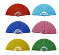 Chinese Kung Fu Fan Large Plastic Folding Handheld Nylon Cloth Foldable Festival Decoration for Party Favors Plastic