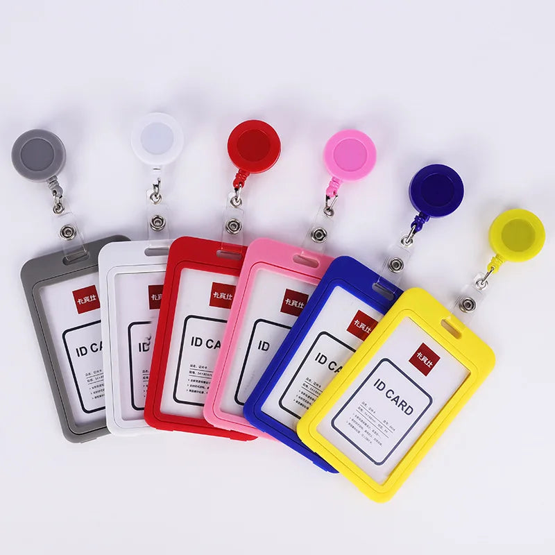 Wholesale Custom Logo Exhibition Work Card Doctor/Nurse Employee ID Card Badge Retractable Plastic Yoyo Reel Badge Accessory