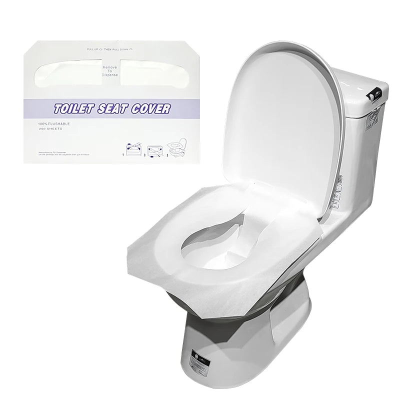 Manufacturer Wholesale 250 Sheets 2 Fold Flush-able Disposable Toilet Seat Paper Seat Toilet for Bathroom