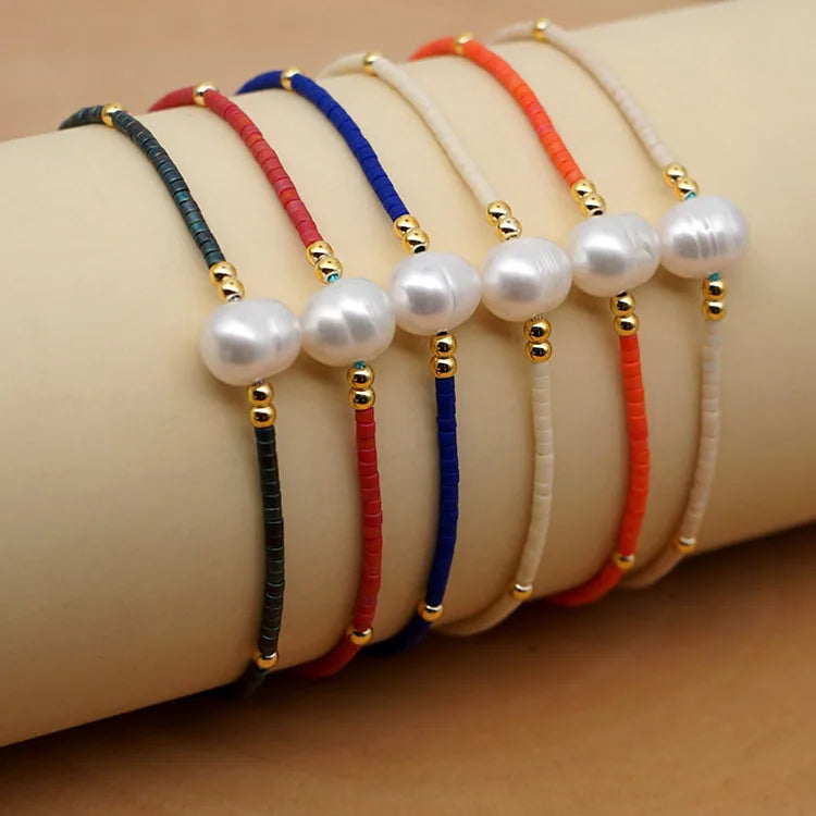 BB2002 New Fashion Miyuki Tiny Beads Bracelet Freshwater Pearl Beads Bracelet for Crystal Seed Beads Jewelry