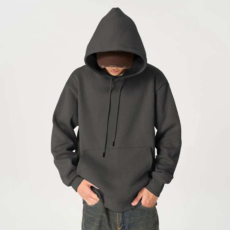 QUICKSHOW Custom 365 GSM Fleece Hoodie Design Oversized Men Blank Streetwear Batwing Sleeve Black Custom Hoodies Men