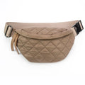 New Arrival Winter Autumn Brown Puffer Waist Bag Fanny Pack Belt Puffer Quilted Purse Sport Handbag