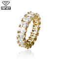 Trendy Oval Zircon Ring 8mm Silver Gold Hip Hop Rings Jewelry Women