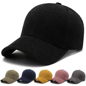 Spring Autumn Mens Fashion Black Baseball Hat Sports Cap Female Light Plate Casual Sun Corduroy Hat