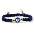 Handmade Blue Eye Fashion Charm Bracelets Adjustable Nylon Rope Braided Devil Eye in Gold & Silver Wholesale Jewelry Gift
