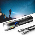 30w White Lazer Telescopic Zoom Power Display Waterproof Rechargeable Usb Led Tactical Torch Work Light Outdoor Flashlights