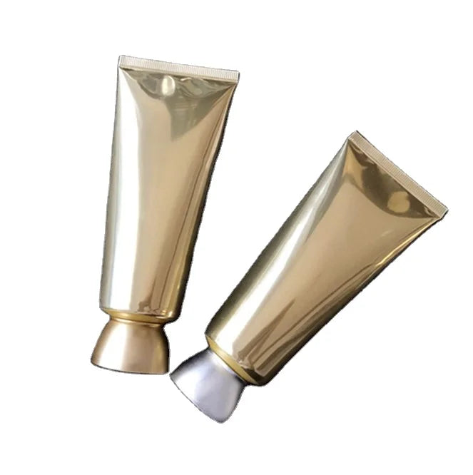 100ml Golden Empty Aluminum Tubes Cosmetic Packaging Skin Care Cream Cleanser Face Wash Squeeze Tube Bottle Composite Hose