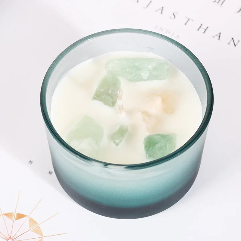 Private Label Soy Wax Custom Gemstone Crystal Scented Candles Aromatherapy Candles