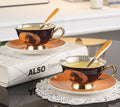 China Factory Wholesale Price Luxury Horse Painting Bone China Ceramic Afternoon Coffee Tea Cup Set