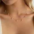 EManco Classic Women Stainless Steel 14k Gold PVD Plated Chain Imitation Pearl Necklaces Fine Jewelry Hot Sale