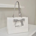 Custom Logo Gold Stamping Printed White Gift Paper Shopping Bags With Logos