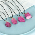Carved Crystal Fashion Pendant Natural Raw Stone Congo Purple Cobaltocalcite Engraved Elegant Rough Stone for Gift