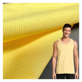 Bio-Material Eco-Friendly Breathable Lightweight Sorona Self Stretch Waffle Knitting Unisex for Hank Tops