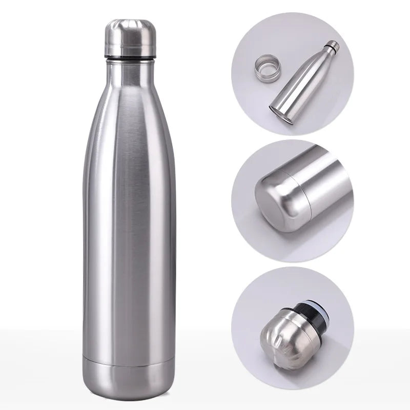 304 Stainless Steel Outdoor Hot and Cold Customised Hiking Thermos Vacuum Flask Cool Bicycle Running Water Bottle Personalized