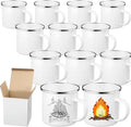 Ready to Ship S017 12oz Sublimation Blanks Custom Outdoor Camping Enamel Metal Cups for Christmas