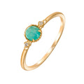 QUANQING Jewelry Tianhe Stone Double Layer Stone Jewelry Sterling Silver Plated Gold Ring