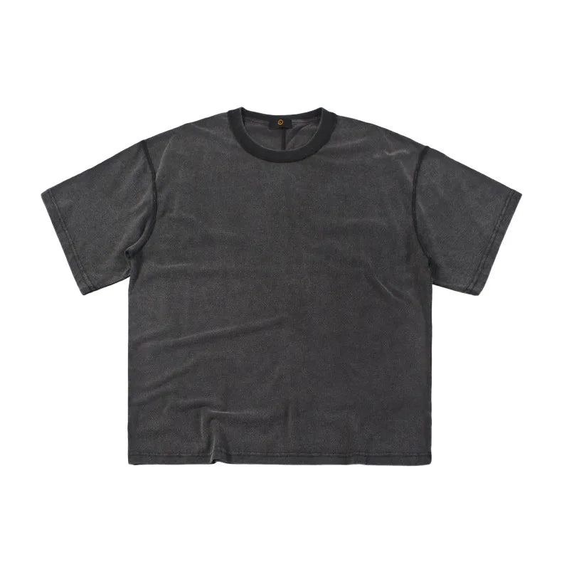 Hight Quality 220gsm Street Wear Men Heavy 100% Cotton Oversized Acid Wash Vintage Tee t Shirt