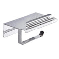 Modern 2-in-1 Stainless Steel Toilet Phone Stand Tissue Holder Adjustable Paper Roll Hanger Wall-Mounted No-Drill Design Hotels