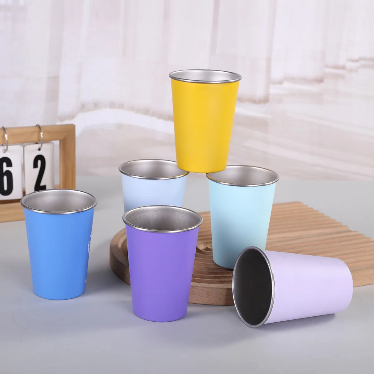 Custom Single Layer Stainless Steel Reusable Stocked Coffee Mugs Food Grade Metal Outdoor Camping Beer Milk Water Bottle
