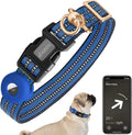 Factory Wholesale Quick Release Print Adjustable Airtag Dog Collar Anti-Loss Nylon Reflective 360 Rotating Metal Ring Dog