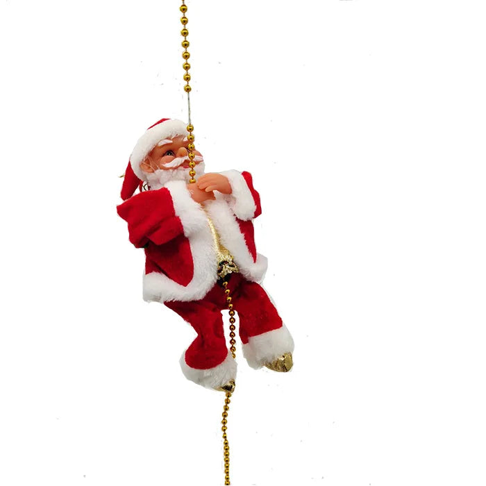 Dropshipping Santa Claus Musical Climbing Rope Ladder Electric Musical Toy Ornaments for Holiday Season MOQ 1 Piece