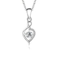 Simple and Stylish Beating Heart Clavicle Chain S925 Sterling Silver Cubic Zirconia love Heart Pendant Necklace