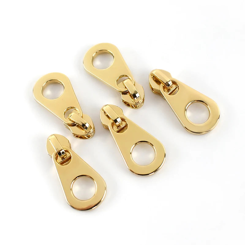 Meetee ZT209 5# Nylon Zip Pocket Repair Kit Sewing Tool Accessories Hanging Light Gold-plated Zipper Slider