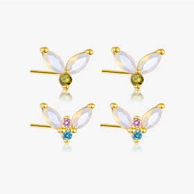 FUAMAY Aretes De Plata 925 Silver Bunny Rabbit Shaped Opal Earring Stud Earrings